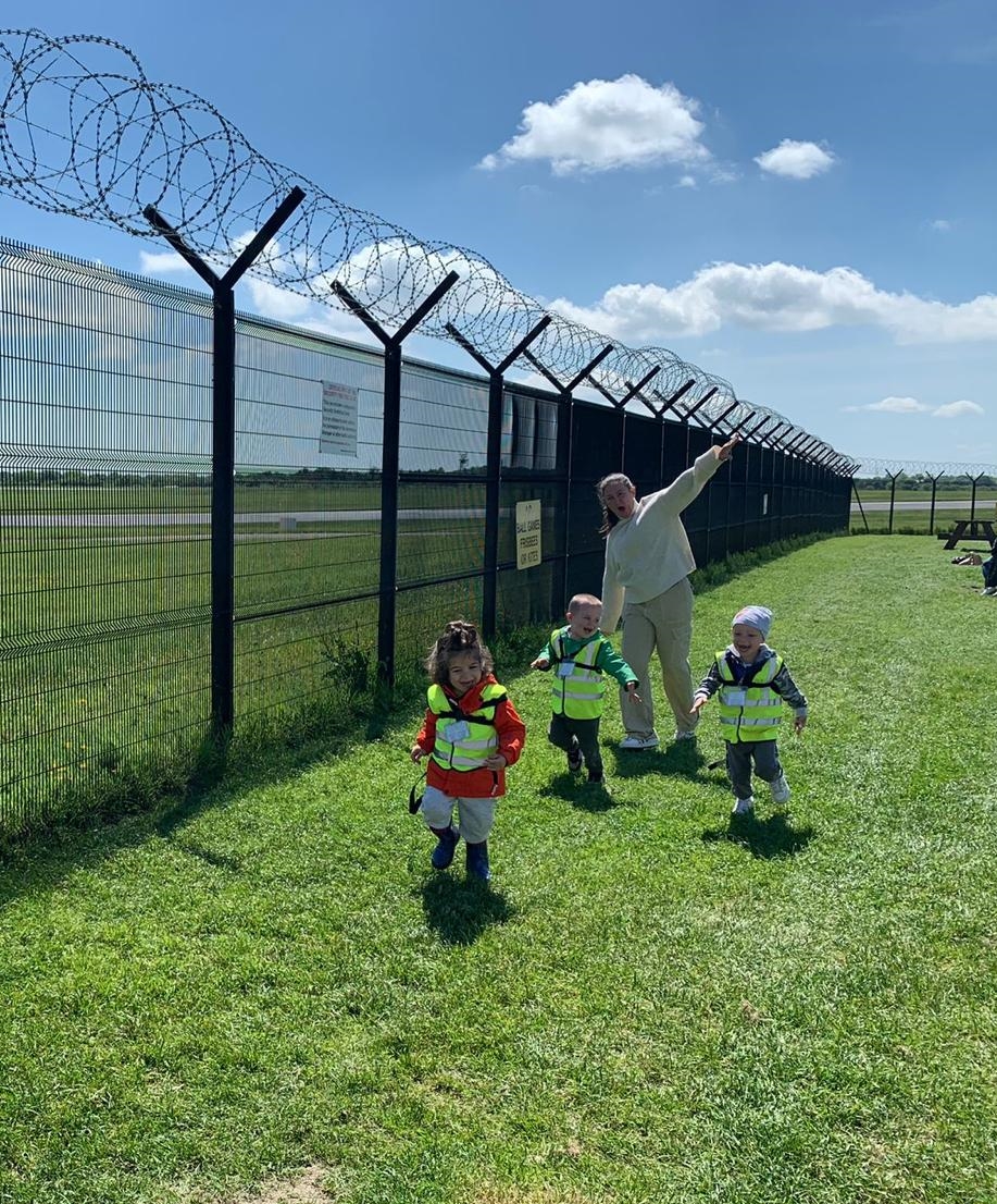 A child taking part in a nursery outing